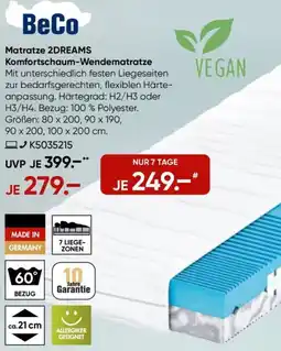 Galeria BeCo Matratze 2DREAMS Komfortschaum-Wendematratze Angebot