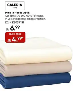 Galeria GALERIA home Plaid in Fleece Optik Angebot