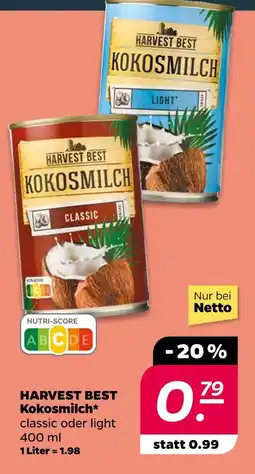 NETTO Harvest best kokosmilch Angebot