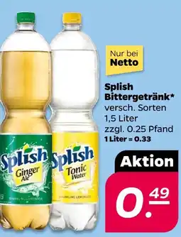 NETTO Splish splish ginger ale oder splish tonic water Angebot