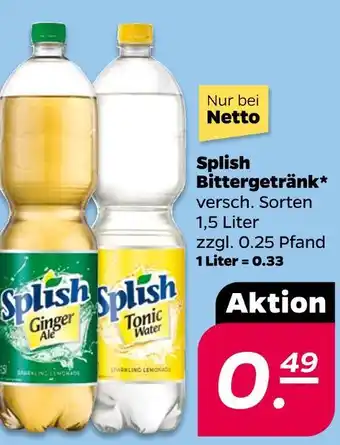NETTO Splish splish ginger ale oder splish tonic water Angebot