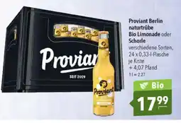 CITTI Markt Proviant Berlin naturtrübe Bio Limonade oder Schorle Angebot