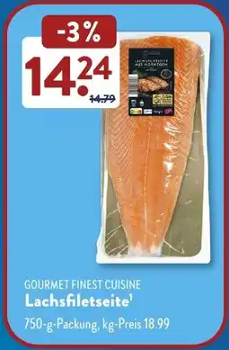 Aldi Süd GOURMET FINEST CUISINE Lachsfiletseite Angebot