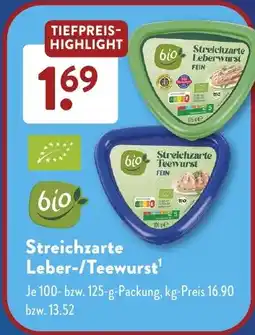 Aldi Süd Streichzarte Leber-/Teewurst Angebot