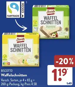 Aldi Süd BISCOTTO Waffelschnitten Angebot