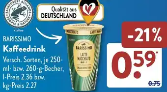 Aldi Süd BARISSIMO Kaffeedrink Angebot