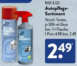 Aldi Süd RIDE & GO Autopflege Sortiment Angebot