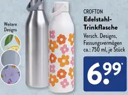 Aldi Süd CROFTON Edelstahl Trinkflasche Angebot