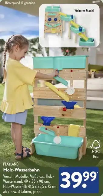 Aldi Süd PLAYLAND Holz-Wasserbahn Angebot
