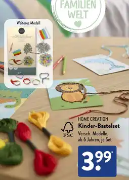 Aldi Süd HOME CREATION Kinder-Bastelset Angebot