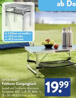 Aldi Süd ADVENTURIDGE Faltbarer Campingtisch Angebot