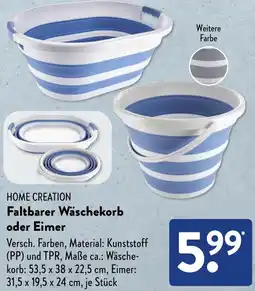 Aldi Süd HOME CREATION Faltbarer Wäschekorb oder Eimer Angebot