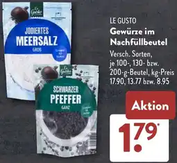 Aldi Süd LE GUSTO Gewürze im Nachfüllbeutel Angebot