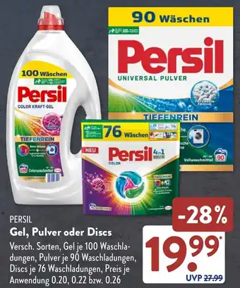 Aldi Süd PERSIL Gel, Pulver oder Discs Angebot