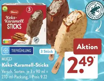 Aldi Süd MUCCI Keks-Karamell-Sticks Angebot