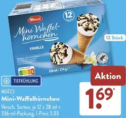 Aldi Süd MUCCI Mini-Waffelhörnchen Angebot