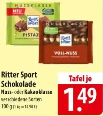Famila Nord Ost Ritter Sport Schokolade Angebot