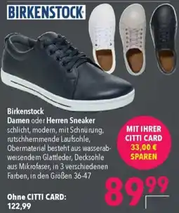 CITTI Markt BIRKENSTOCK Damen oder Herren Sneaker Angebot