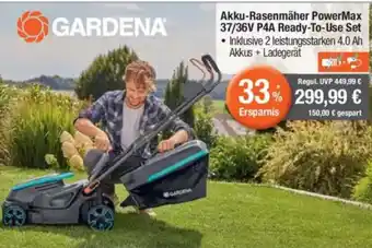 CITTI Markt GARDENA Akku-Rasenmäher PowerMax 37/36V P4A Ready-To-Use Set Angebot