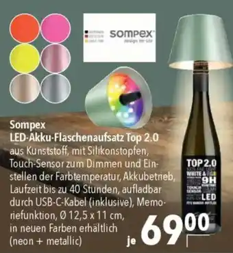 CITTI Markt Sompex LED-Akku-Flaschenaufsatz Top 2.0 Angebot