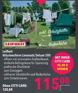 CITTI Markt LEIFHEIT Wäscheschirm Linomatic Deluxe 500 Angebot