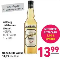 CITTI Markt Aalborg Jubilæums Akvavit 40% Vol. Angebot