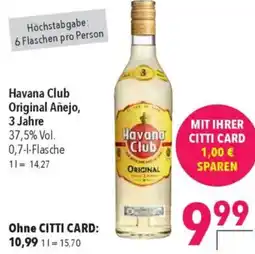 CITTI Markt Havana Club Original Añejo, 3 Jahre Angebot