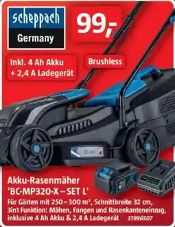 Bauhaus Scheppach Akku-Rasenmäher 'BC-MP320-X-SET L Angebot