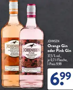 Aldi Süd JOHNSEN Orange Gin oder Pink Gin Angebot