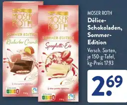 Aldi Süd MOSER ROTH Délice Schokoladen, Sommer Edition Angebot