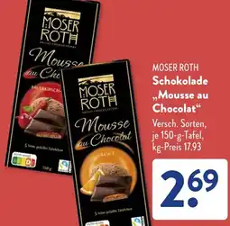 Aldi Süd MOSER ROTH Schokolade „Mousse au Chocolat" Angebot