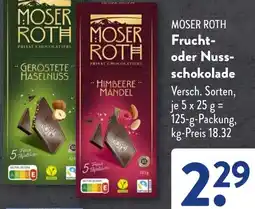 Aldi Süd MOSER ROTH Frucht oder Nussschokolade Angebot