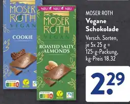 Aldi Süd MOSER ROTH Vegane Schokolade Angebot