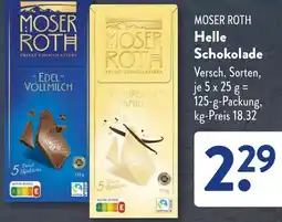 Aldi Süd MOSER ROTH Helle Schokolade Angebot
