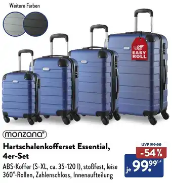 Aldi Süd Monzana Hartschalenkofferset Essential, 4er-Set Angebot