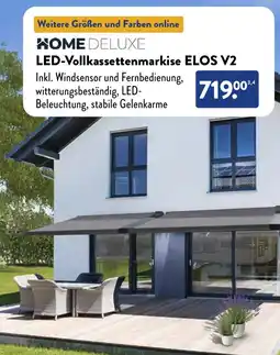 Aldi Süd HOME DELUXE LED-Vollkassettenmarkise ELOS V2 Angebot