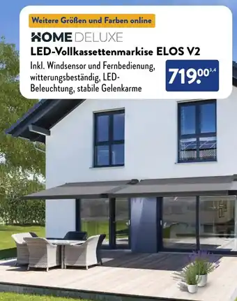 Aldi Süd HOME DELUXE LED-Vollkassettenmarkise ELOS V2 Angebot