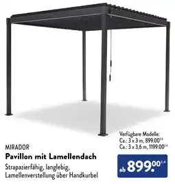 Aldi Süd MIRADOR Pavillon mit Lamellendach Angebot