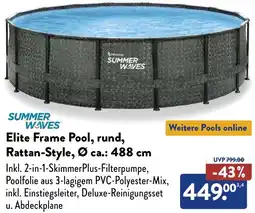 Aldi Süd SUMMER WAVES Elite Frame Pool, rund, Rattan-Style Angebot