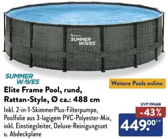 Aldi Süd SUMMER WAVES Elite Frame Pool, rund, Rattan-Style Angebot