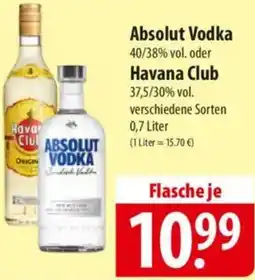 Famila Nord Ost Absolut Vodka oder Havana Club Angebot