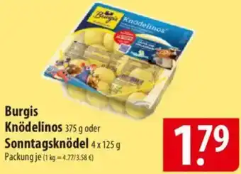 Famila Nord Ost Burgis Knödelinos oder Sonntagsknödel Angebot