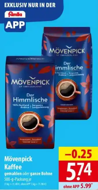 Famila Nord Ost Mövenpick Kaffee Angebot