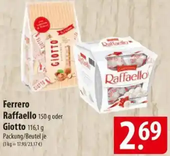 Famila Nord Ost Ferrero Raffaello oder Giotto Angebot