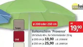 Bauhaus Sunfun Balkonschirm 'Provence' Angebot