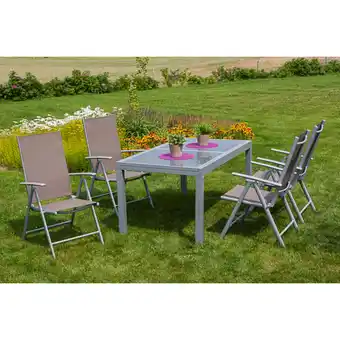 Netto Marken-Discount Merxx Tischgruppe Amalfi, 5-tlg taupe, Tisch 120/180 x 90 cm Angebot