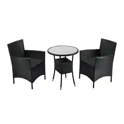 Netto Marken-Discount Juskys Polyrattan Balkon Set Bayamo 3-teilig für 2 Personen – Balkonmöbel mit Tisch & 2 Stühlen Angebot