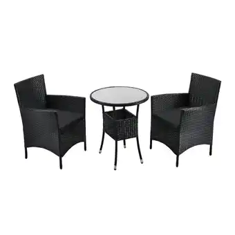 Netto Marken-Discount Juskys Polyrattan Balkon Set Bayamo 3-teilig für 2 Personen – Balkonmöbel mit Tisch & 2 Stühlen Angebot