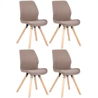 Netto Marken-Discount CLP 4er Set Stuhl Luna Kunststoff I Stoff I Samt I Kunstleder I Lehnstuhl mit Holzgestell Angebot