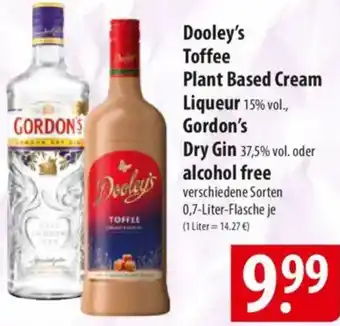 Famila Nord Ost Dooley's Toffee Plant Based Cream Liqueur, Gordon's Dry Gin Angebot